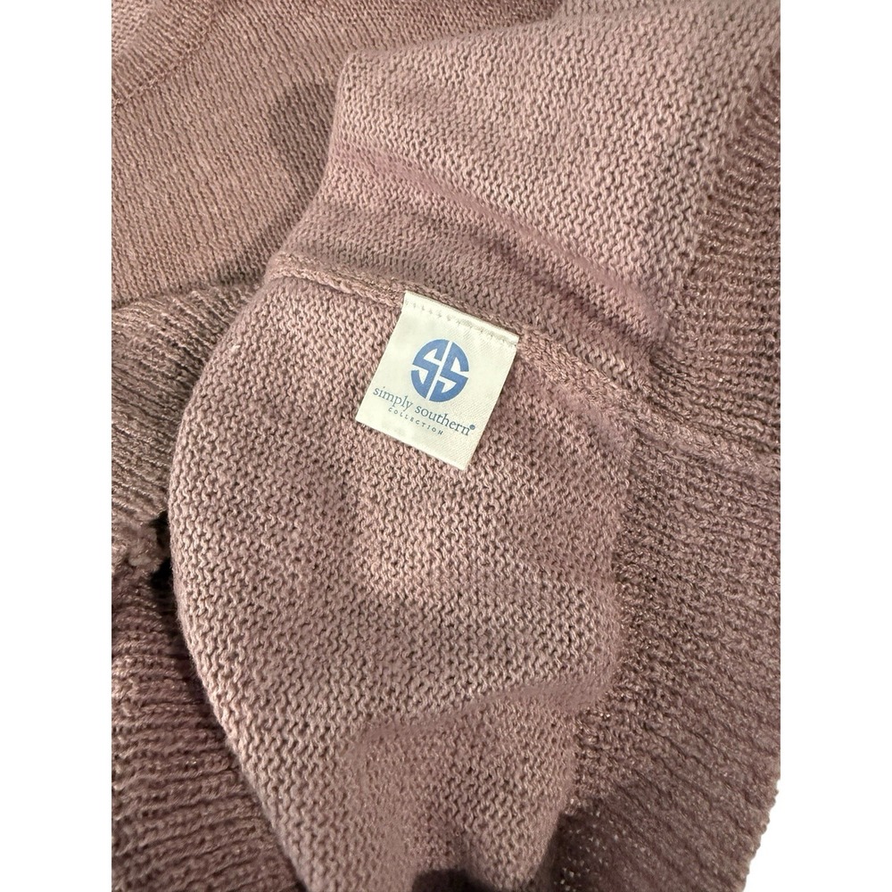 Simply Southern Women's Sweater Cowgirl Size Large Mauve Glitter - Picture 4 of 4